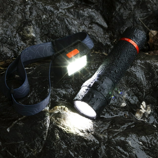 Ozark Trail LED 300 Lumens Headlamp with 500 Lumen Flashlight (Batteries Included)