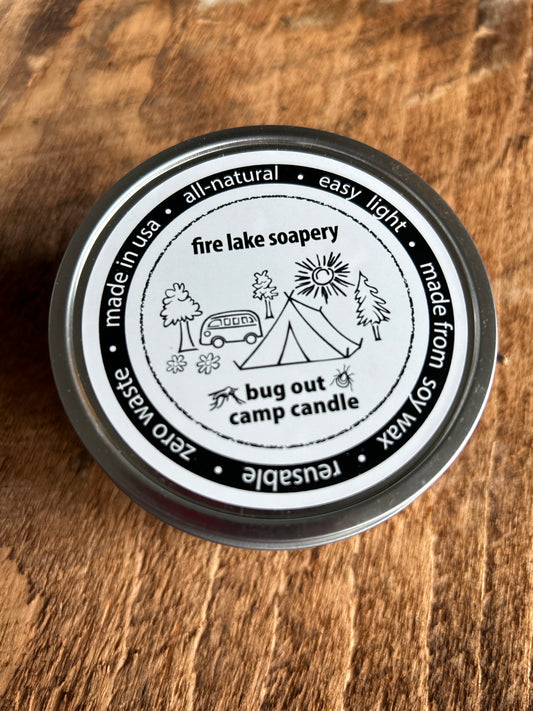 Happy Camper Candle - 70 Hour Burn Bug Away Candle - Fire Lake Soapery