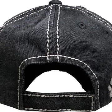 Paw Love Vintage Ball Cap - Black
