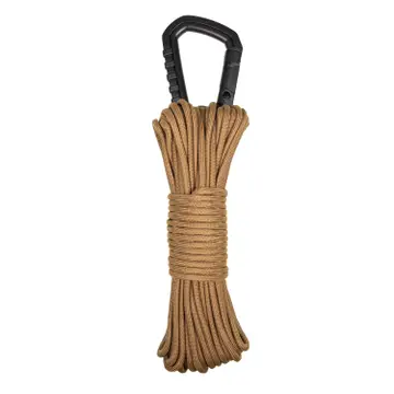Fire Strand 550 Paracord with Carabiner - Emergency Fire Starting Core